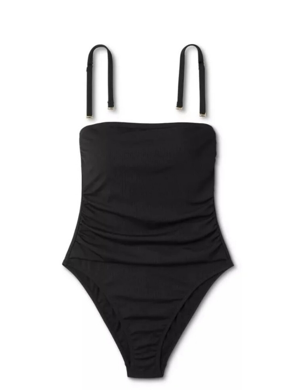 Shade & Shore Black Ribbed Swimsuit - Picture 3 of 5